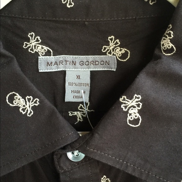 Martin Gordon embroidered skull button down - Picture 2 of 5